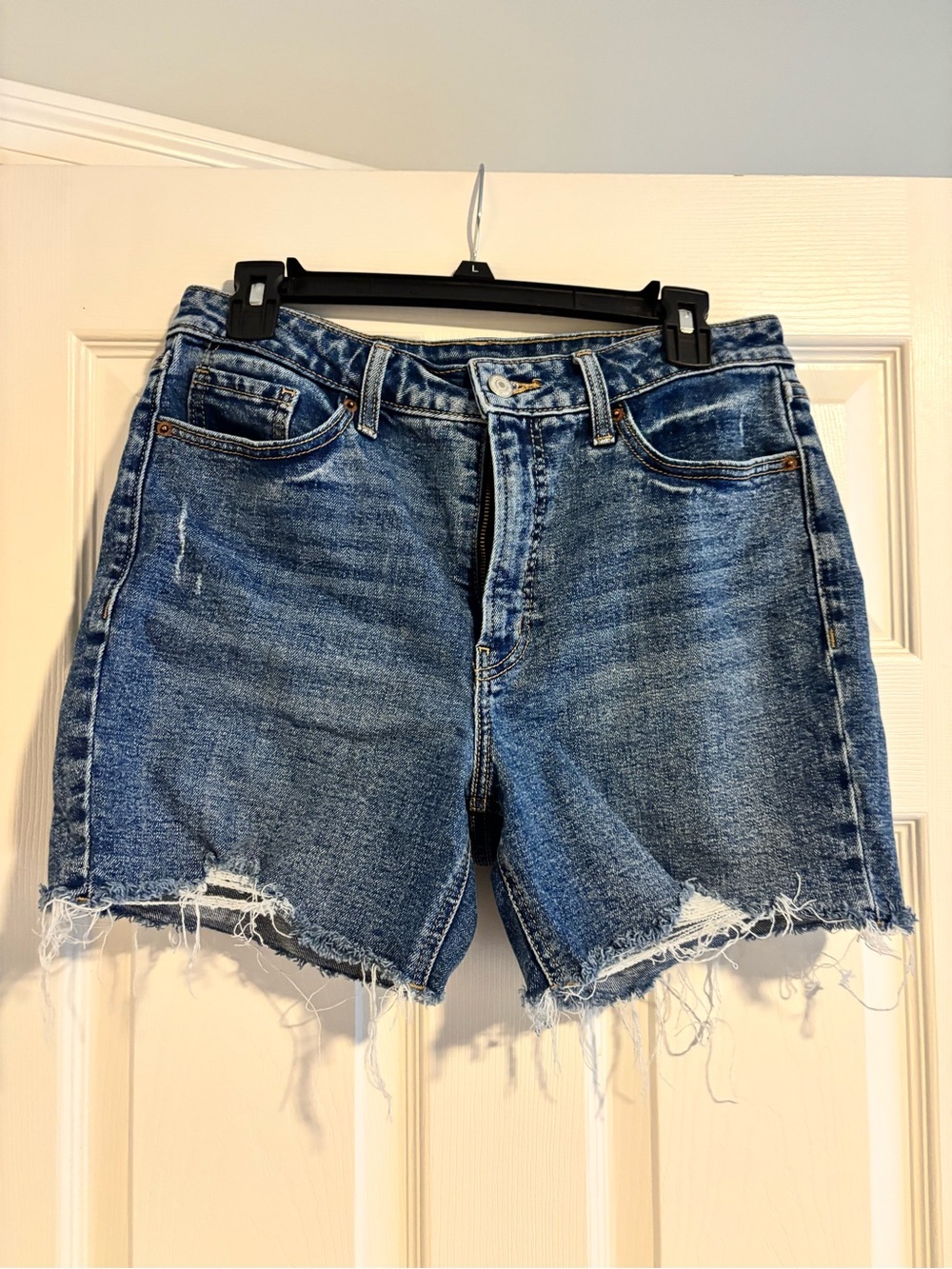 Old Navy Distressed Medium Blue Denim Cutoff Shorts